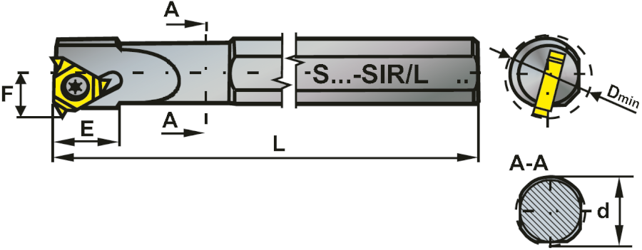 S10K SIR11 závitový držák vnitřní
